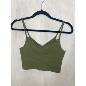 Hollister army green crop top